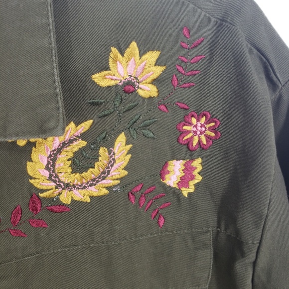 Skylar + Jade Boho Embroidered Shirt Jacket Sz M - Picture 6 of 8